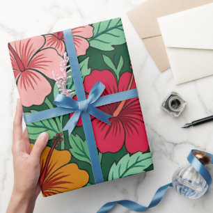 Abstrakte indische Hibiskus-Schmetterling-Wrap-Pap Geschenkpapier