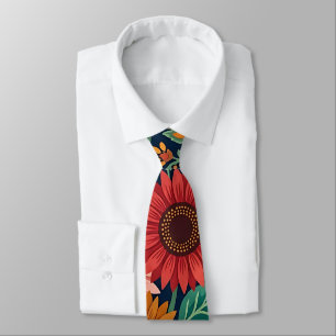 Abstrakte indische Sonnenblumen-Schmetterlinge Kra Krawatte