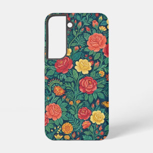 Abstrakte indische Textilrosen Samsung Hüllen Galaxy Hülle