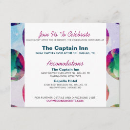 Abstrakte Informationen über Boho Watercolor Pink  Begleitkarte