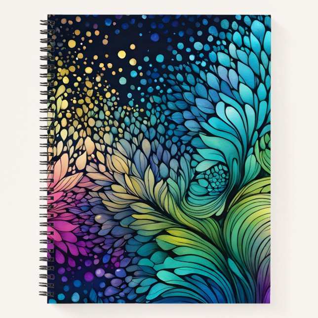 Abstrakte Ink Art Spirituosen Notebook Notizbuch (Vorderseite)
