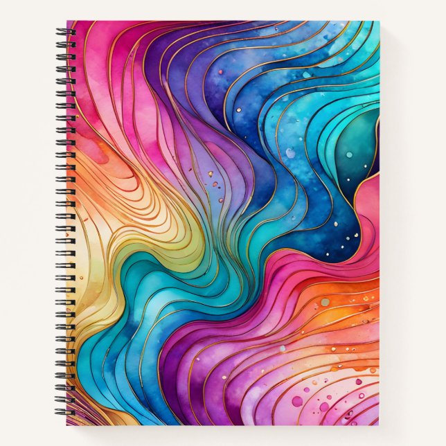Abstrakte Ink Art Spirituosen Notebook Notizbuch (Vorderseite)
