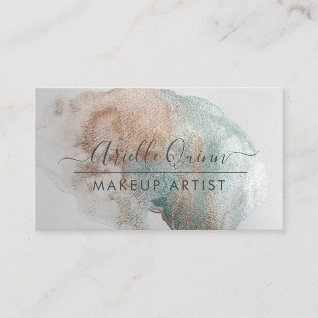 Abstrakte Iridescent Watercolor Makeust Artist Visitenkarte (Vorderseite)