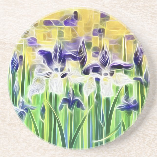 Abstrakte Iris-Fliese Getränkeuntersetzer (Vorne)