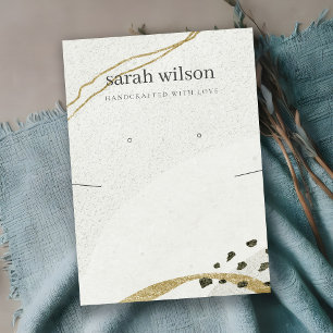 Abstrakte Ivory Black Gold-Kette Earring Display Visitenkarte