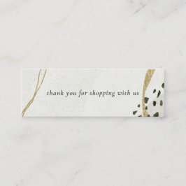 Abstrakte Ivory Gold Black Gray Stone Vielen Dank Mini Visitenkarte
