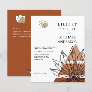 Abstrakte Japandi-Skandinavische Hochzeit