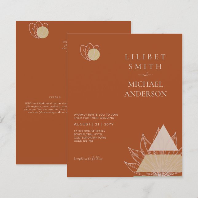 Abstrakte Japandi-Skandinavische Hochzeit (Vorne/Hinten)