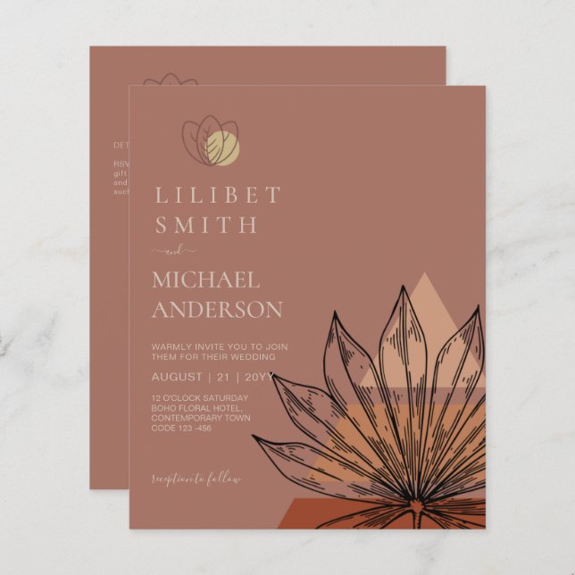 Abstrakte Japandi-Skandinavische Hochzeit (Vorne/Hinten)