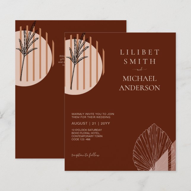 Abstrakte Japandi-Skandinavische Hochzeit (Vorne/Hinten)