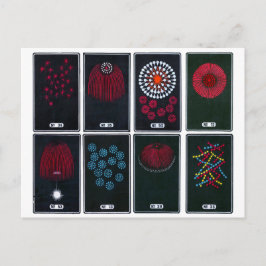 Abstrakte, japanische FeuerwerksGrafik-Designs Postkarte