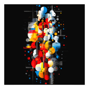 Abstrakte Jazz-Symphonie mit geometrischen Gesicht Fotodruck