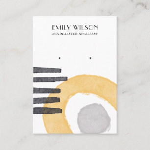 ABSTRAKTE JELLOW-SCHALTFLÄCHE STUDIEREN EARRING D VISITENKARTE
