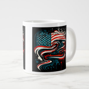Abstrakte Jumbo-Tasse der amerikanischen Flagge