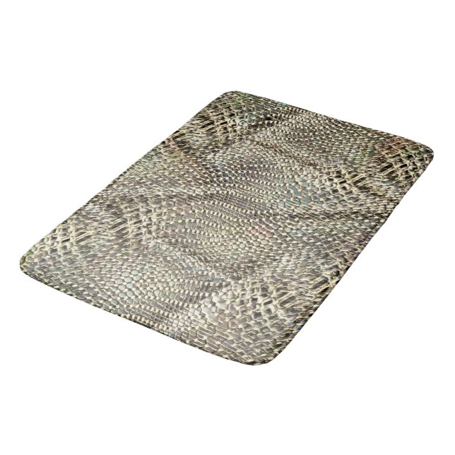 Abstrakte Jute mit leichter Metalltonschnur Badematte (Schrägansicht)
