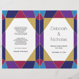 Abstrakte Juweletöne Modernes Hochzeitsprogramm