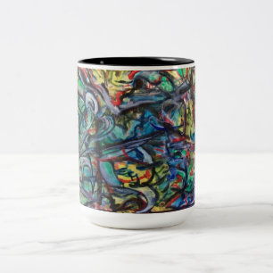 Abstrakte Kaffee-oder Tee-Tasse durch ValAries Zweifarbige Tasse
