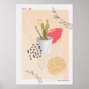 Abstrakte Kaktus-Pflanze Poster