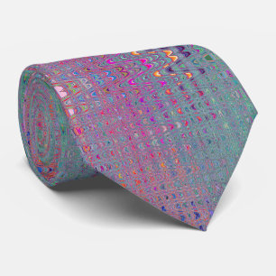 Abstrakte Kaleidoskopische Retro Boomerang Waves Krawatte