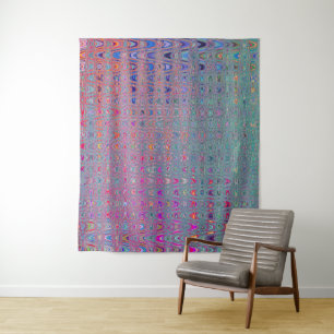 Abstrakte Kaleidoskopische Retro-Bumerang-Wellen Wandteppich