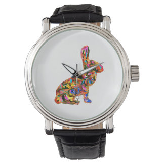 Abstrakte Kaninchenüberwachung Armbanduhr