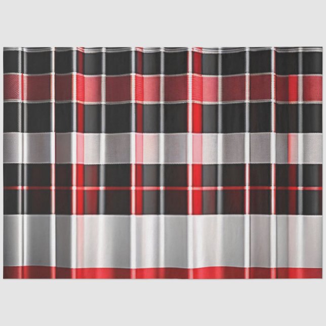 Abstrakte Karierte Kollektion aus Red Black Seidenpapier (Vorderseite)