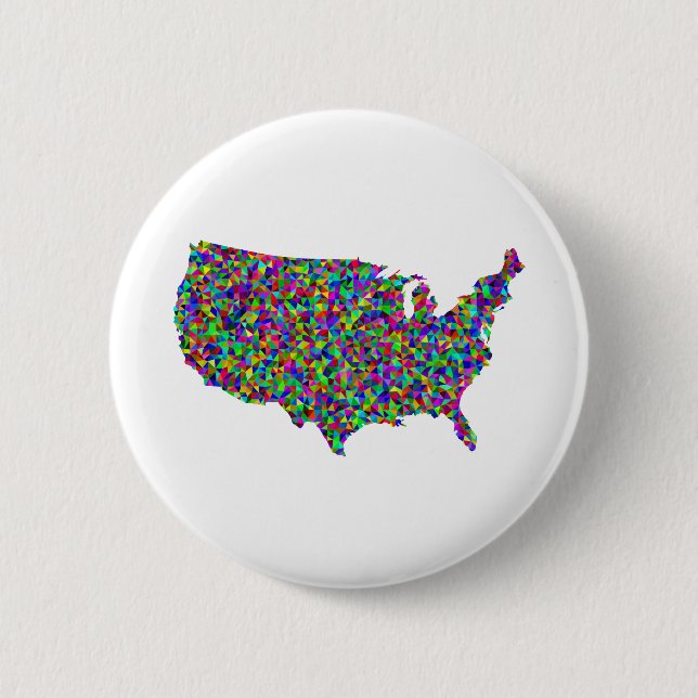Abstrakte Karte Amerikas Button (Vorderseite)