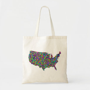 Abstrakte Karte Amerikas Tragetasche