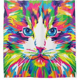 Abstrakte Katze Duschvorhang