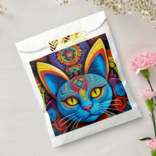 Abstrakte Katze mit gelben Augen Geschenktütchen