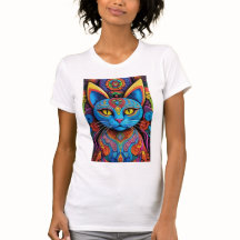 Abstrakte Katze mit gelben Augen