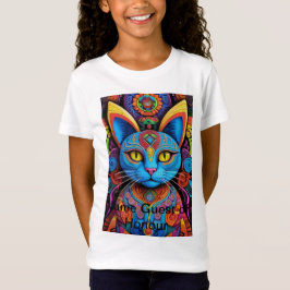 Abstrakte Katze mit gelben Augen T-Shirt