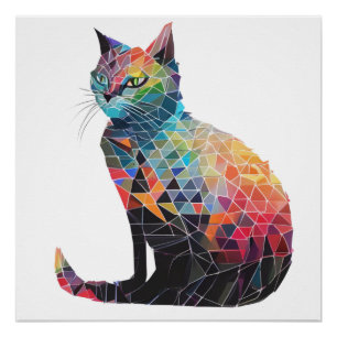 Abstrakte Katze Poster