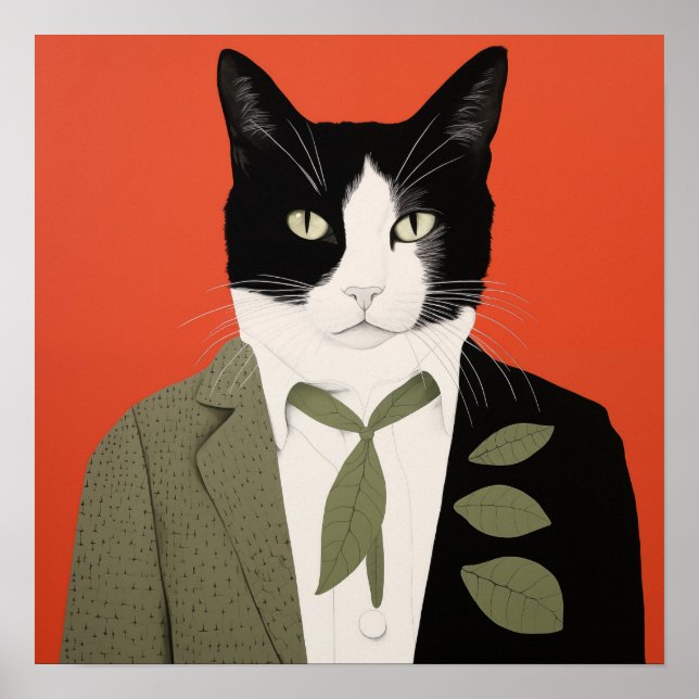 Abstrakte Katze Poster (Vorne)