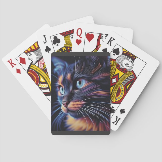 Abstrakte Katze Spielkarten (Rückseite)