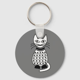 Abstrakte Katzenkatze Schlüsselanhänger