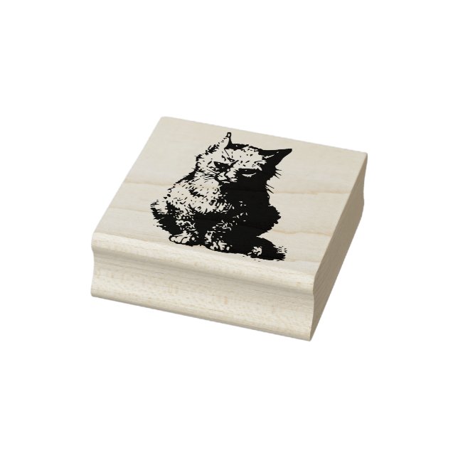abstrakte Katzenkunst-Briefmarke Gummistempel (Stempel)
