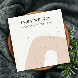 ABSTRAKTE KERAMIK BLUSH PEACH STUD EARRING DISPLAY QUADRATISCHE VISITENKARTE