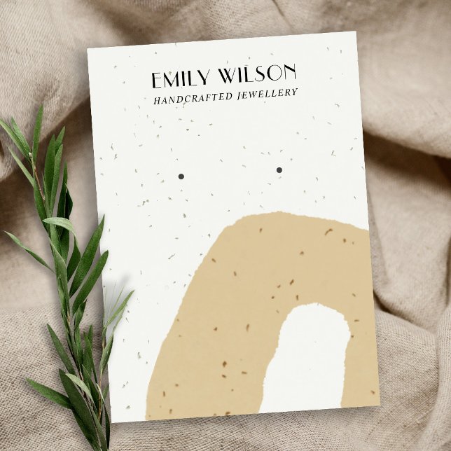 ABSTRAKTE KERAMIK OCHRE YELLOW STUD-EARRING-ANZEIG VISITENKARTE (Von Creator hochgeladen)