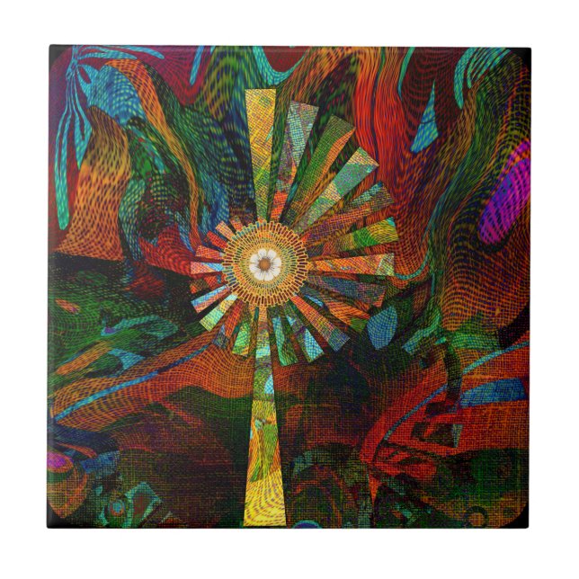 Abstrakte Keramik Tile Fliese (Vorderseite)