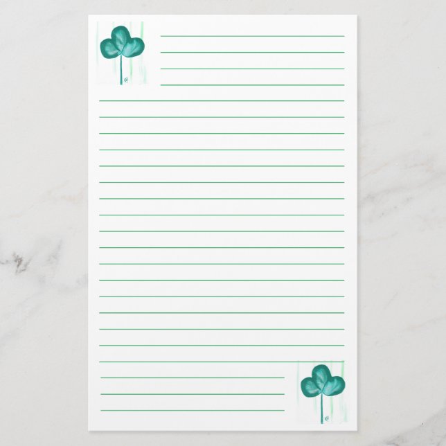 Abstrakte Kettentrocknung Kleeblatt Stationery Briefpapier (Vorderseite)