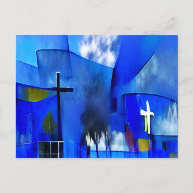 Abstrakte Kirche Postkarte (Vorderseite)