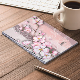 Abstrakte Kirschblüten Sprial-Notebook Notizblock