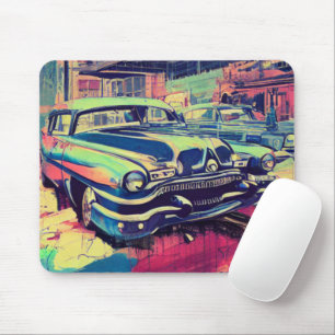 Abstrakte Klassik Cars Mouse Pad der 50er Jahre Mousepad