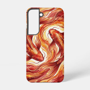 Abstrakte Koi-Wirbel-Rot-Wasserfarbe Samsung-Hülle Samsung Galaxy Hülle