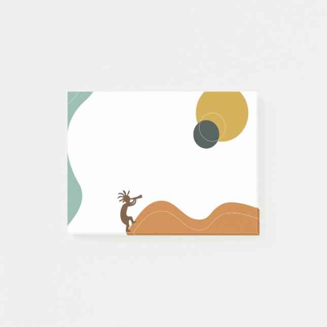 Abstrakte Kokopelli-Hinweise Post-it Klebezettel (Vorderseite)