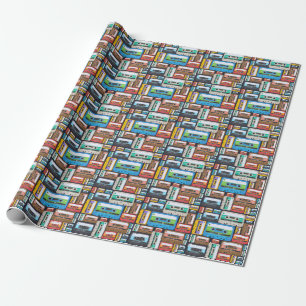 Abstrakte Kompaktkassetten Geschenkpapier