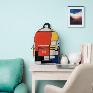 Abstrakte Komposition von Piet Mondrian Bedruckter Rucksack