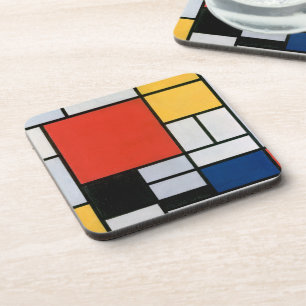 Abstrakte Komposition von Piet Mondrian Getränkeuntersetzer