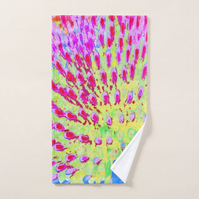 Abstrakte Kone-Blume mit mehrfarbigem Regenbogen Badhandtuch Set (Handtuch)